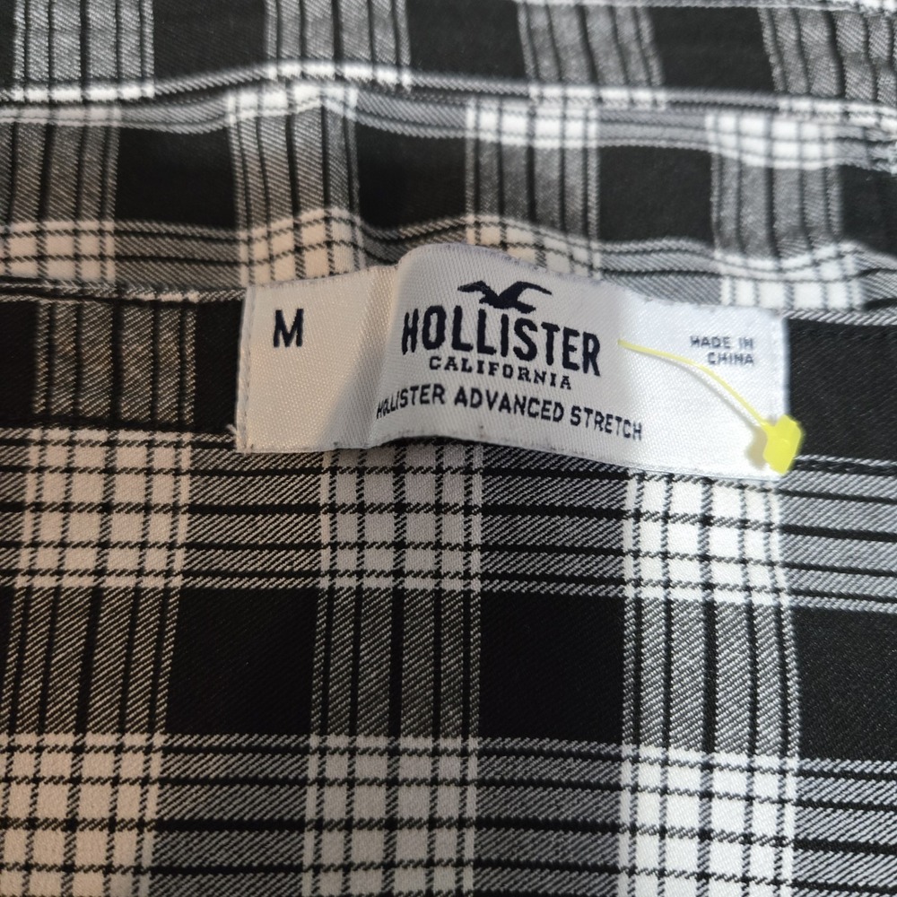 Hollister Black and White Plaid Crop Top Size M Square Neck Preppy Grunge y2k - Picture 4 of 7